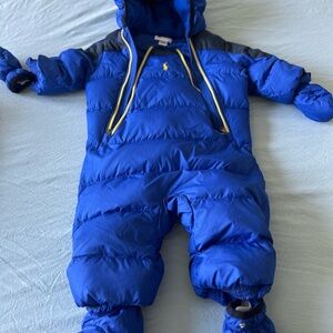 Ralph Lauren Royal Blue Snowsuit with Yellow Accents